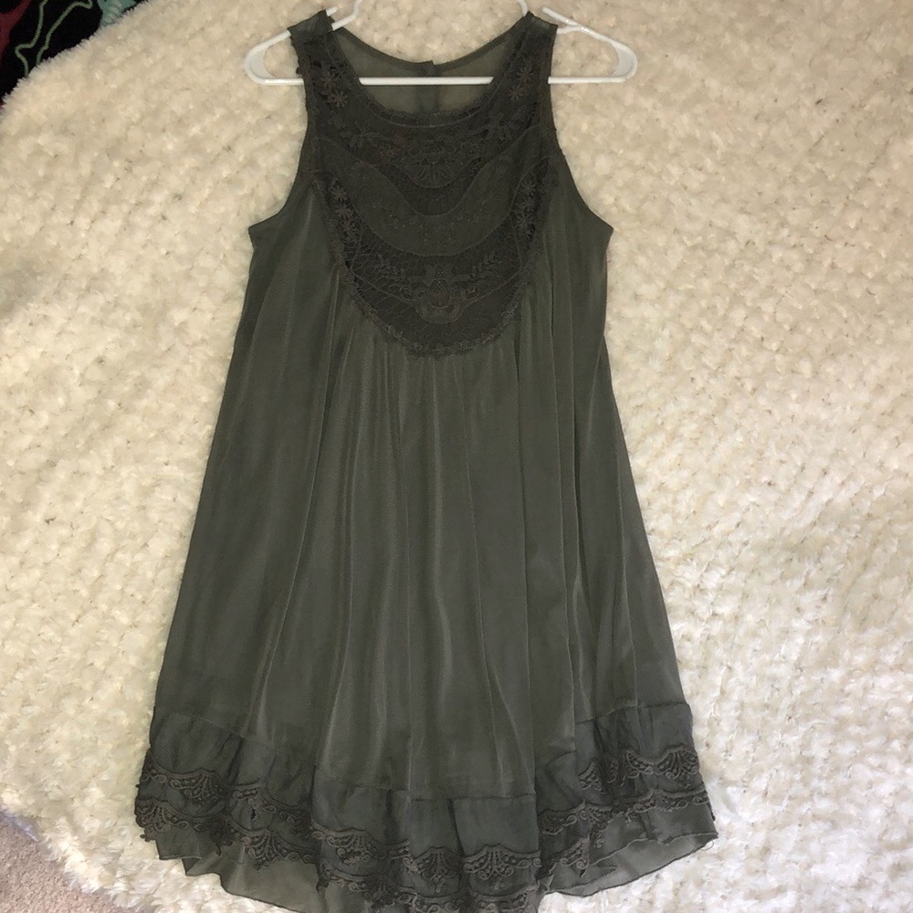 Altar’d State Dusty Olive Lined Shift Dress Size M